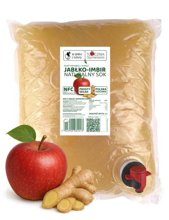 W spółce z naturą sok NFC jabłko imbir - worek 3 l