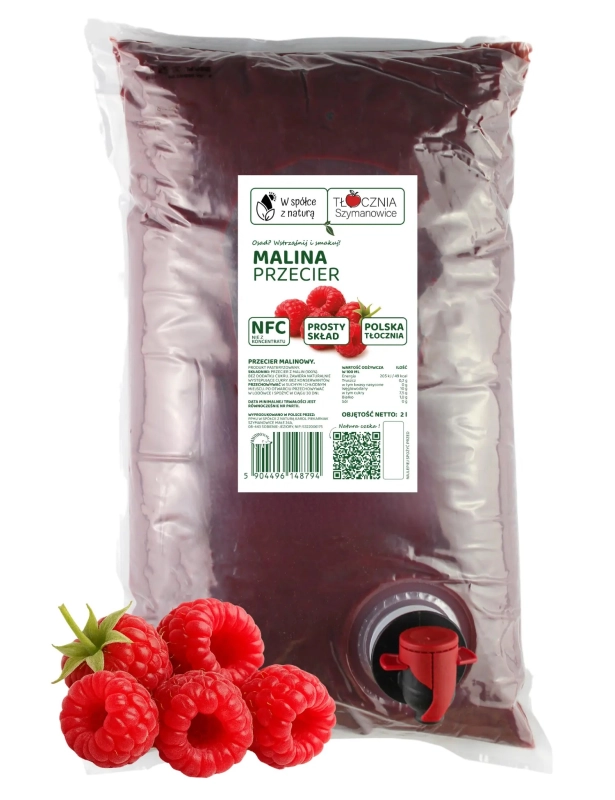 W spółce z naturą przecier malinowy 100% - worek 2 l
