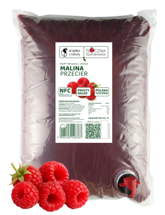 W spółce z naturą przecier malinowy 100% - worek 5 l