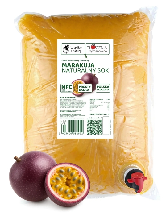 W spółce z naturą sok tłoczony marakuja 100% - worek 5 l