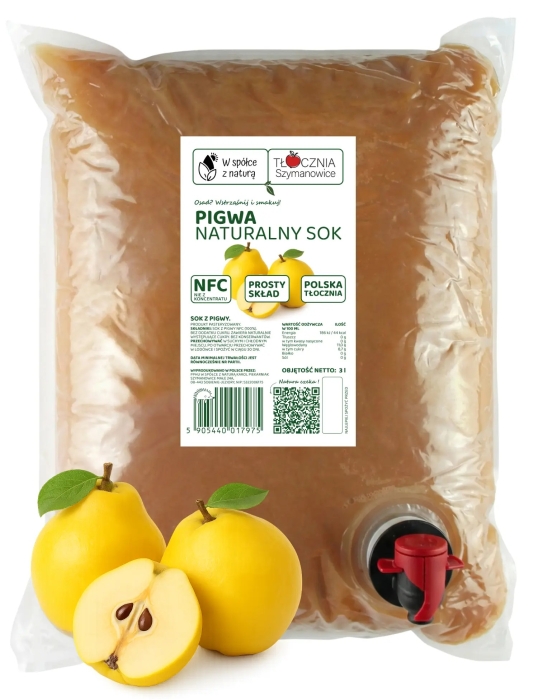 Sok z Pigwowca japońskiego Tłoczony 3 l NFC 100% Bez Dodatków