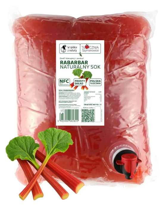W spółce z naturą sok tłoczony z rabarbaru 100% - worek 3 l