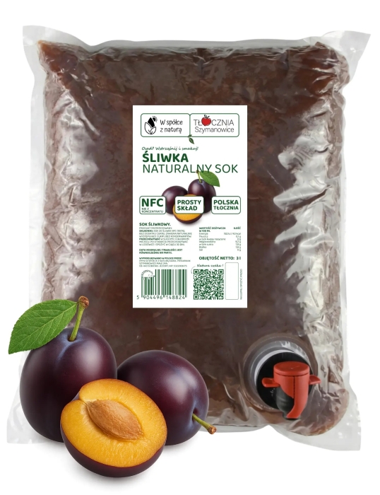 W spółce z naturą sok tłoczony ze śliwek 100% - worek 3 l