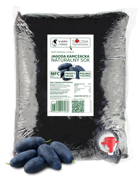 W spółce z naturą sok tłoczony z jagody kamczackiej 100% - worek 5 l
