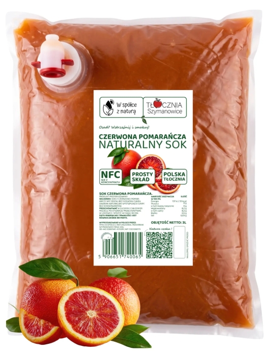 Sok z czerwonej pomarańczy Tłoczony 100% Soku NFC 3 L