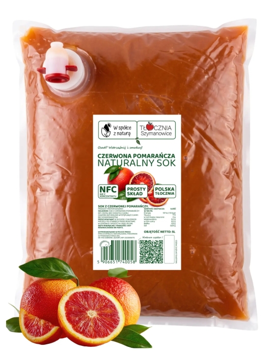 Sok z czerwonej pomarańczy Tłoczony 100% Soku NFC 5 L