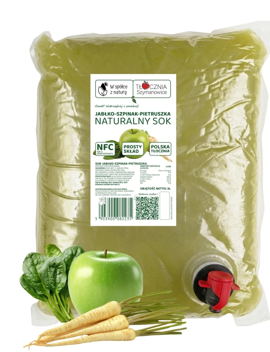 W spółce z naturą sok NFC jabłko szpinak pietruszka - worek 3 l