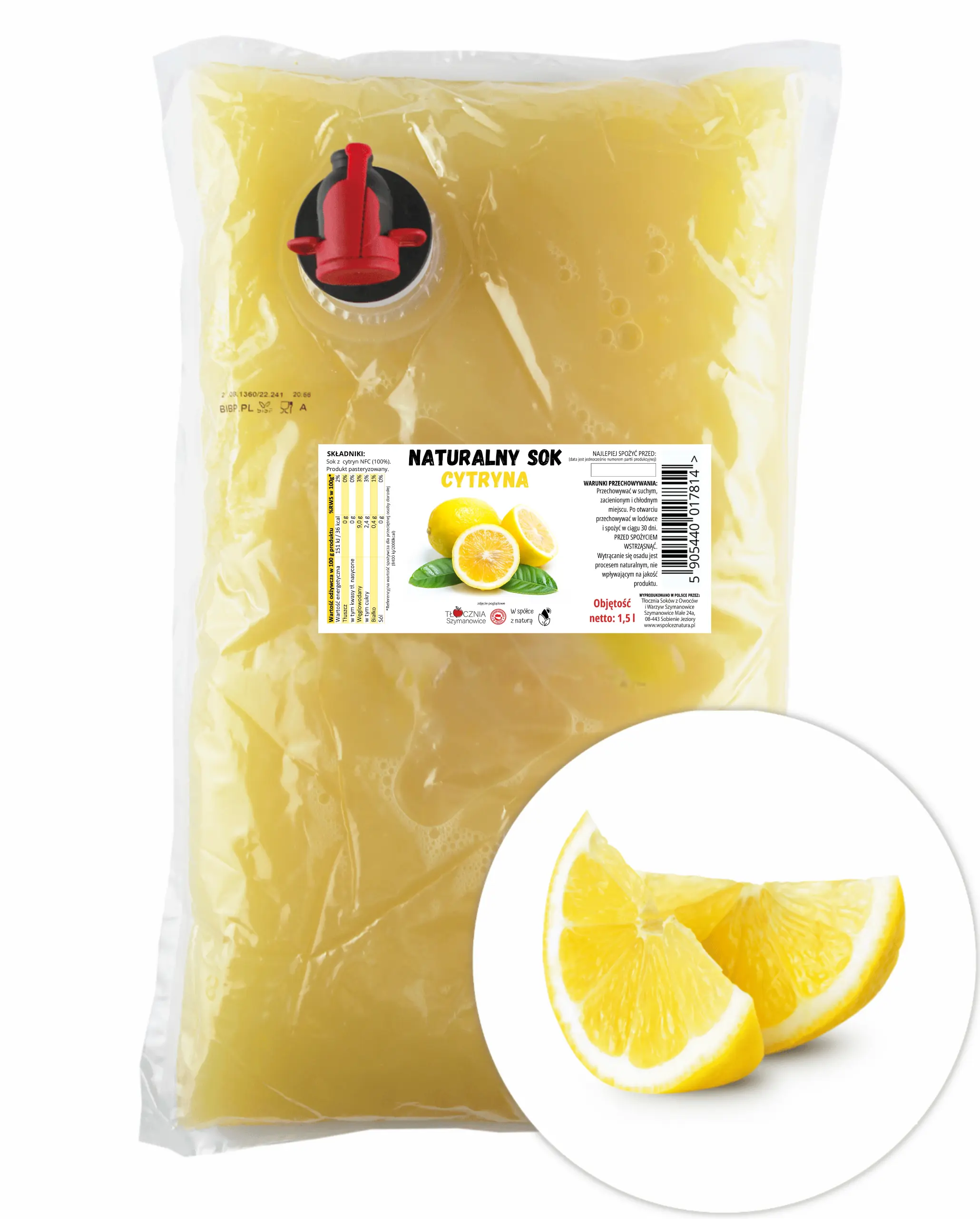 Sok z Cytryny Tłoczony 1,5 l NFC 100% Bez Dodatków