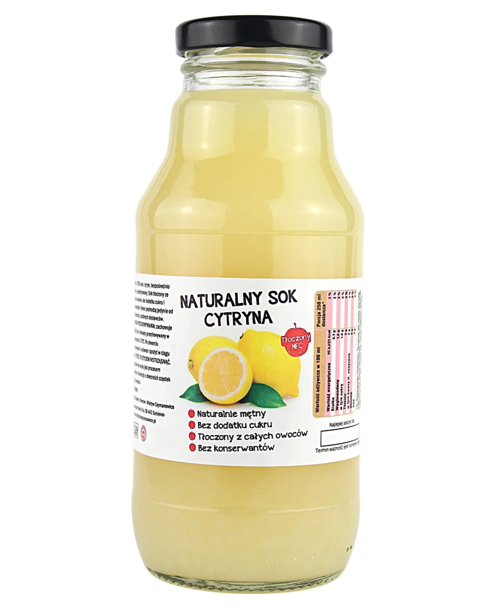 Sok z Cytryny Tłoczony 300ml NFC 100% Bez Dodatków