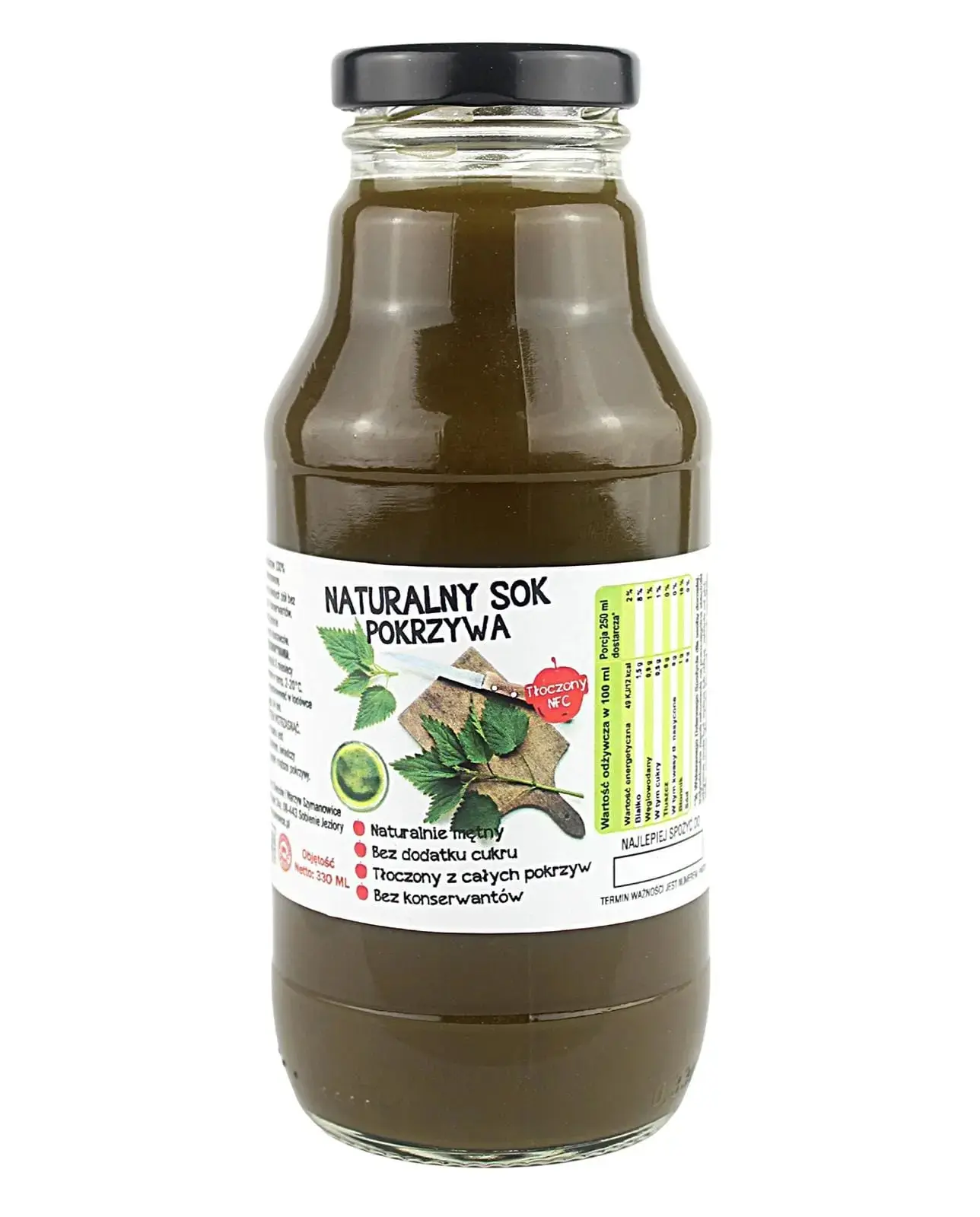 Sok z Pokrzywy Tłoczony 300 ml NFC 100% Bez Dodatków