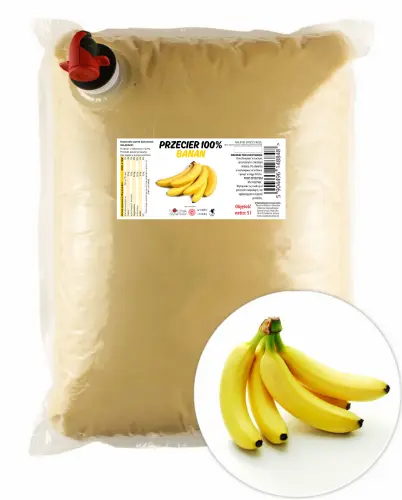 Przecier bananowy 5 l 100% - Pulpa bananowa , Bez Dodatków