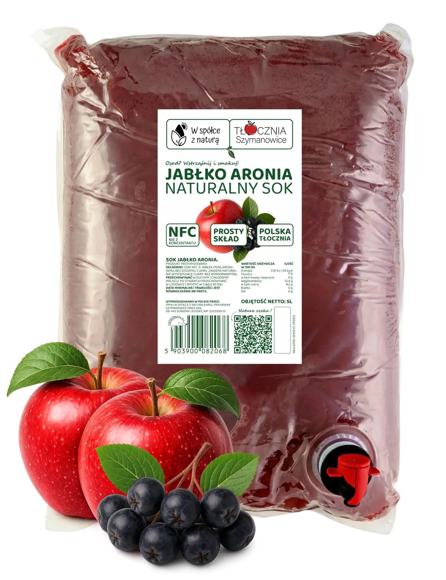 Sok Jabłko - Aronia 5 l NFC Bez Dodatków